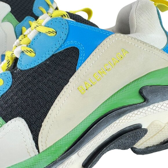 BALENCIAGA Multicolor Triple S Mesh Nubuck and Leahter Sneakers Marked as 9US - Picture 7 of 12